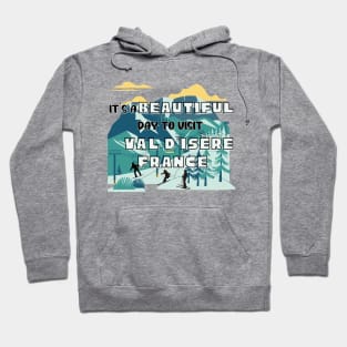 Travel to beautiful Val d’Isère in France. Gift ideas for the travel enthusiast available on t-shirts, stickers, mugs, and phone cases, among other things. Hoodie